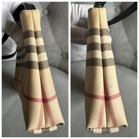 Burberry Beige Coated Canvas Pochette Authentic - Picture 7 of 15